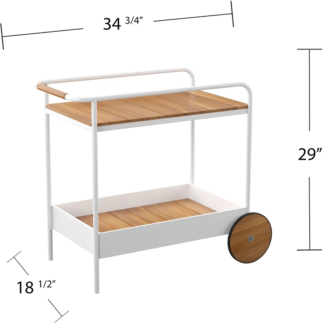 Outdoor Lorells White Bar Cart - Image 7