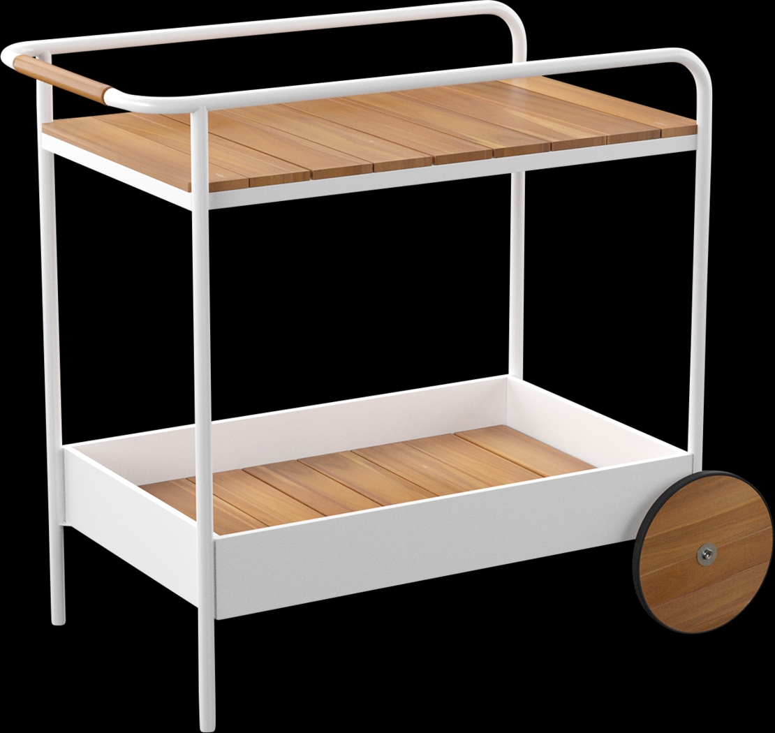 Outdoor Lorells White Bar Cart - Thumbnail - Image 1