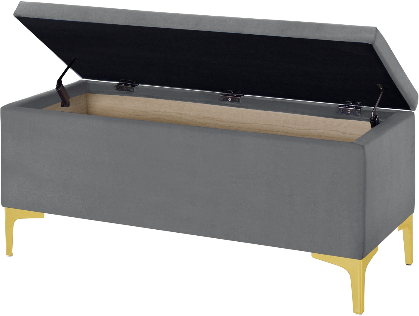 Lorenev II Gray Storage Bench - Thumbnail - Image 4