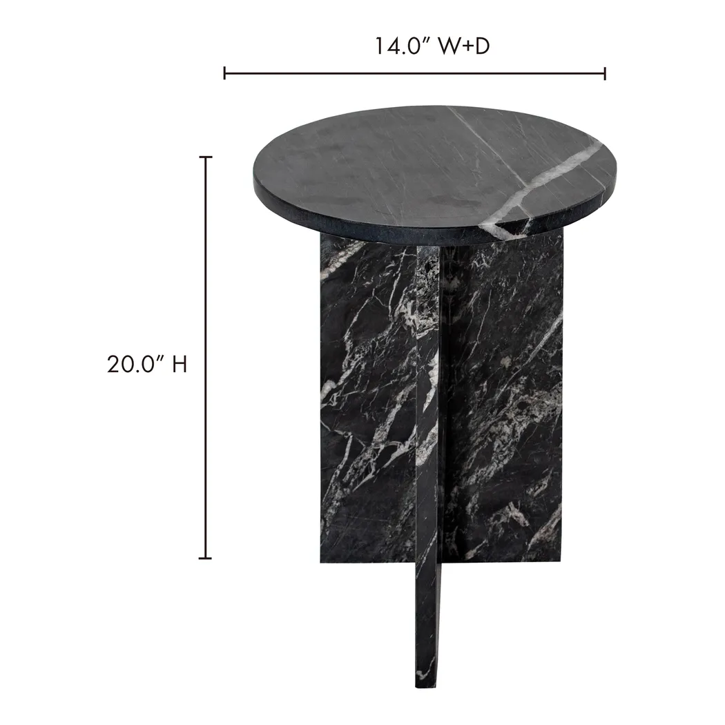 Lorent Black Marble End Table - Thumbnail - Image 2