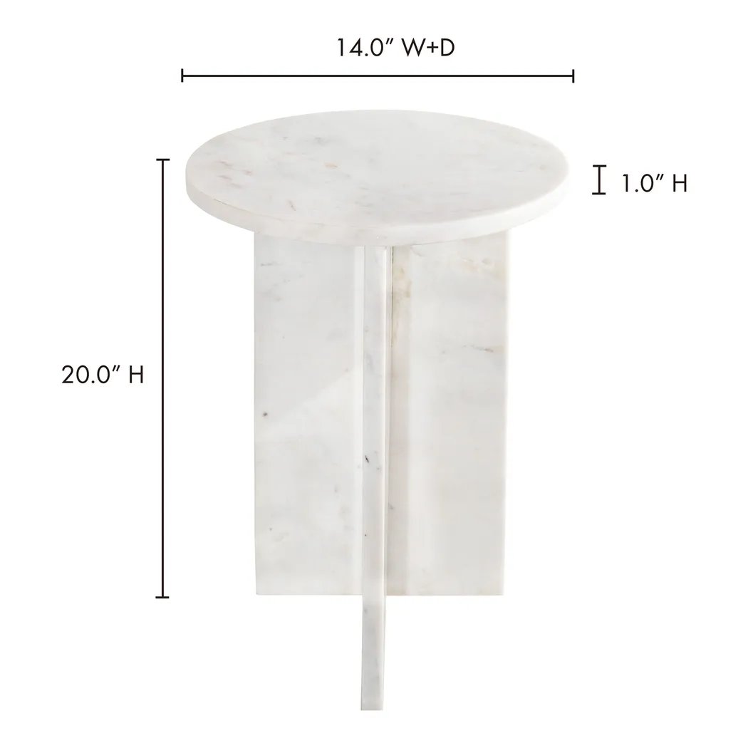 Lorent White End Table - Thumbnail - Image 2