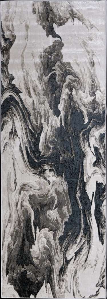 Lorera Ivory/Black 2'10 x 7'10 Runner Rug - Thumbnail - Image 1