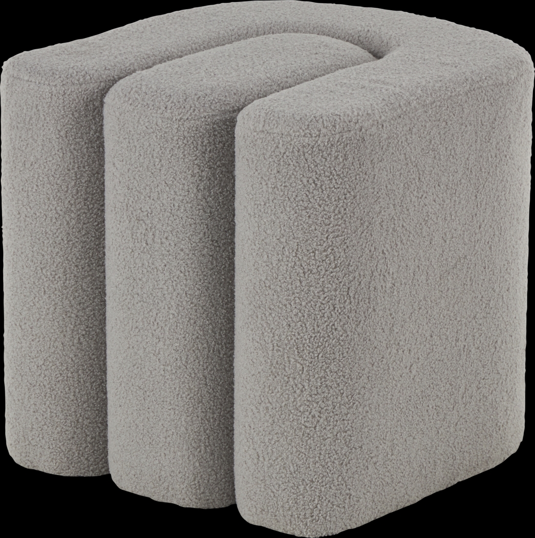 Lormi Gray Ottoman - Thumbnail - Image 1
