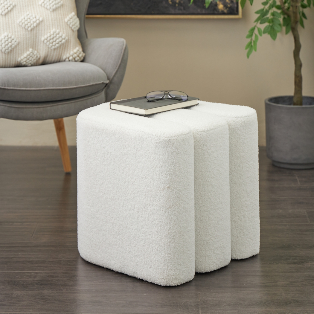 Lormi White Ottoman - Thumbnail - Image 2