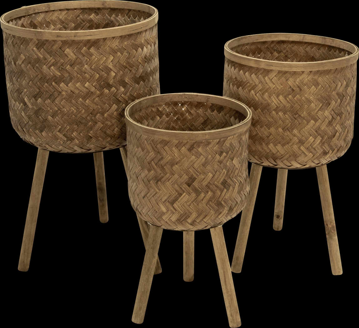 Lornadale Brown Planter, Set of 3 - Thumbnail - Image 1