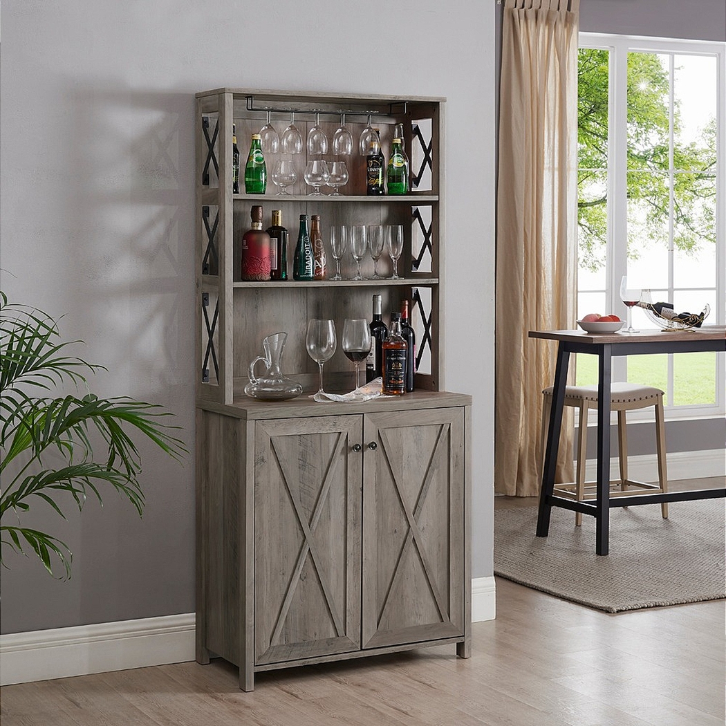Loron Gray Bar Cabinet - Thumbnail - Image 7