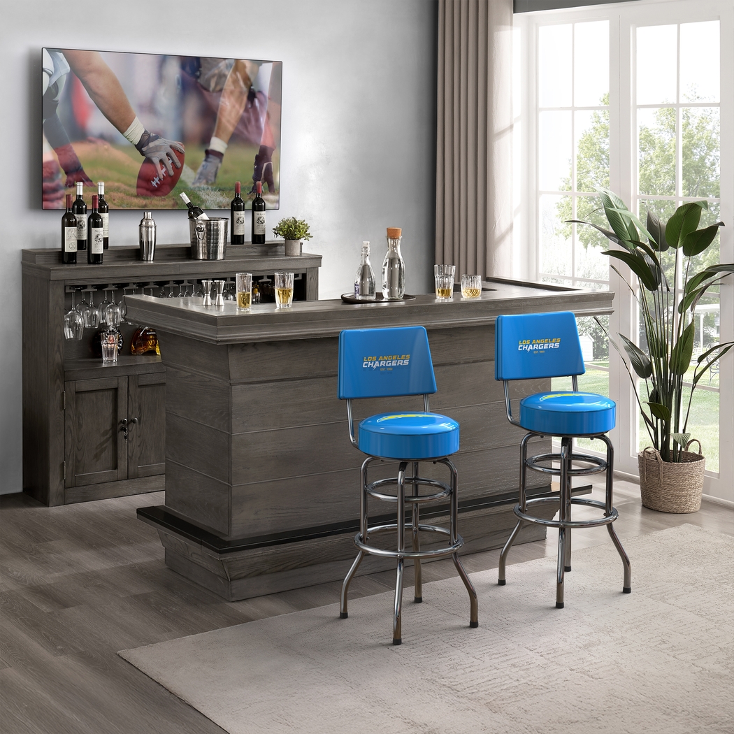 Los Angeles Chargers Blue Swivel Barstool with Back - Thumbnail - Image 2