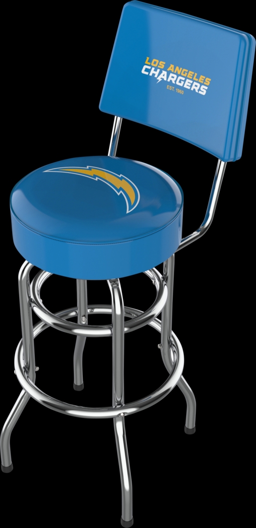 Los Angeles Chargers Blue Swivel Barstool with Back - Thumbnail - Image 1
