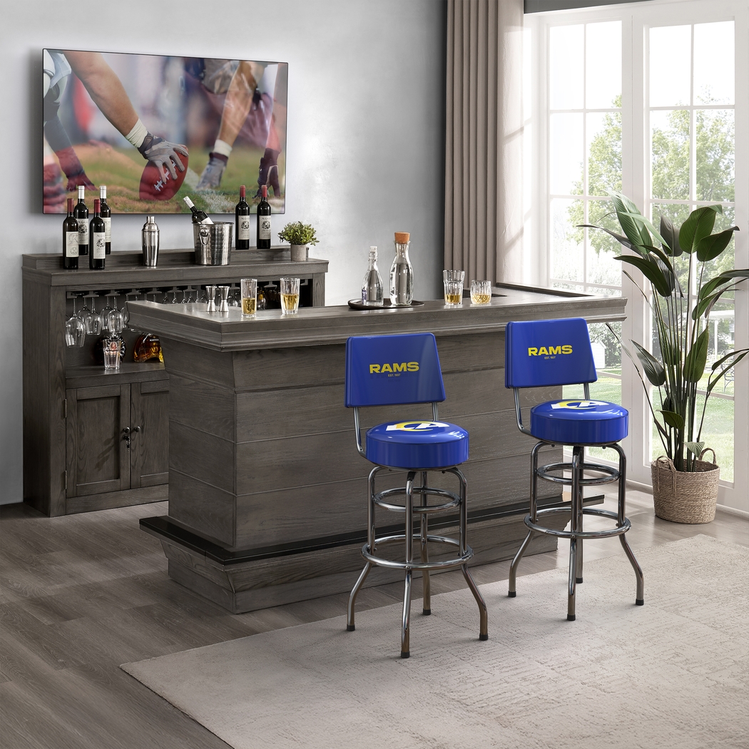Los Angeles Rams Blue Swivel Barstool with Back - Thumbnail - Image 2