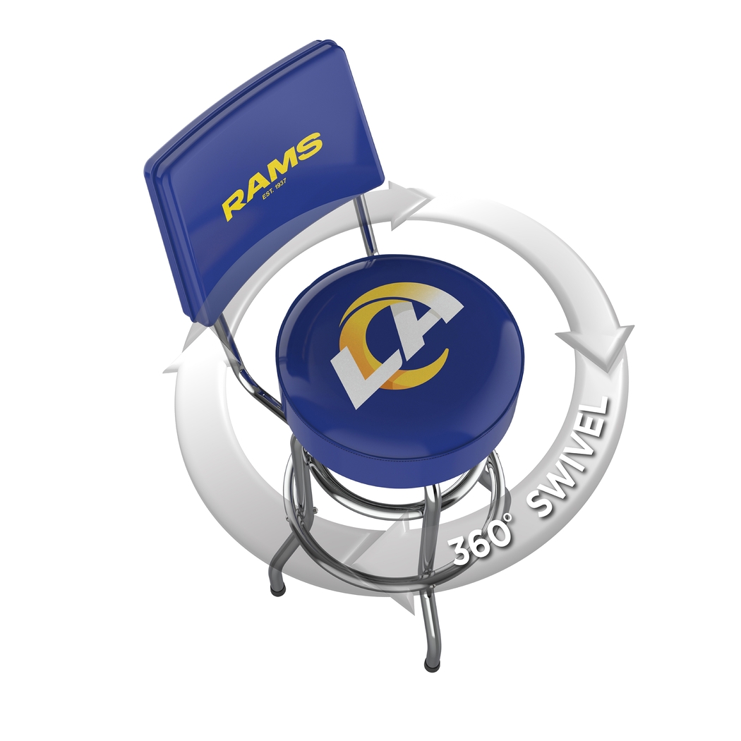 Los Angeles Rams Blue Swivel Barstool with Back - Thumbnail - Image 3