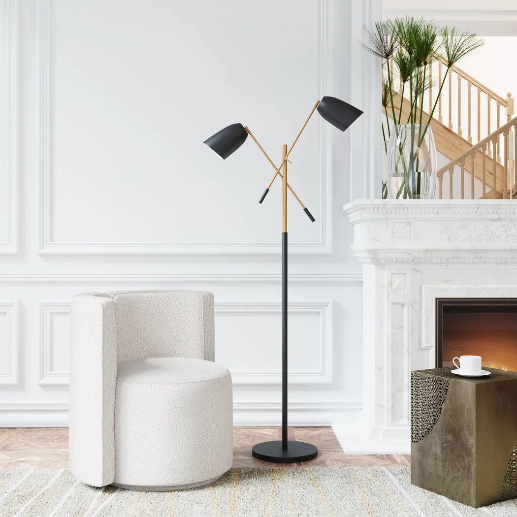 Losinto Lane Black Floor Lamp - Thumbnail - Image 4