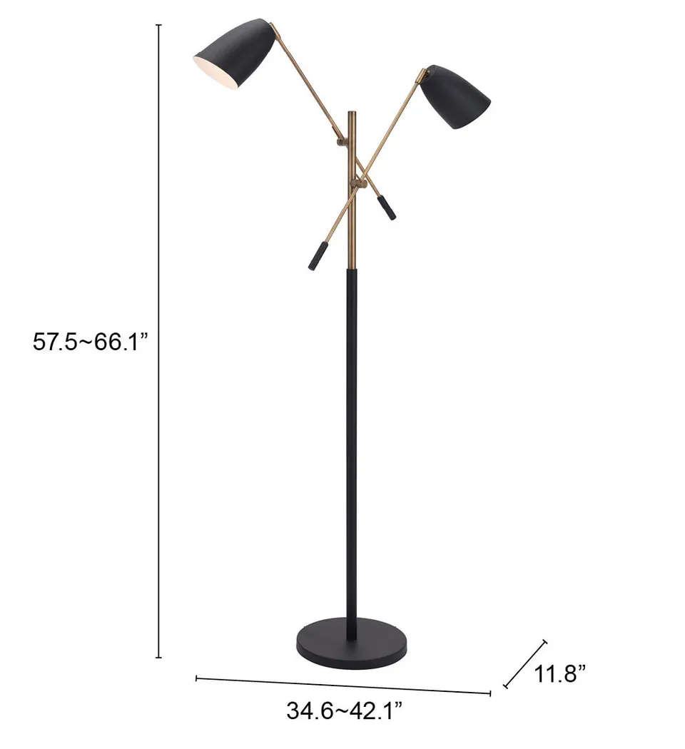 Losinto Lane Black Floor Lamp - Thumbnail - Image 5