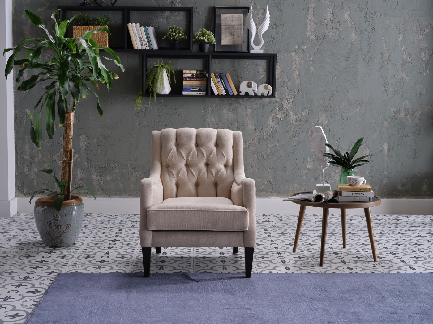 Loston Beige Accent Chair - Thumbnail - Image 8