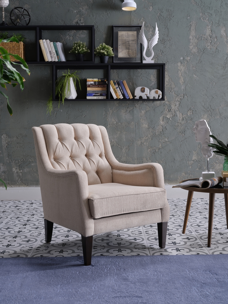 Loston Beige Accent Chair - Thumbnail - Image 1