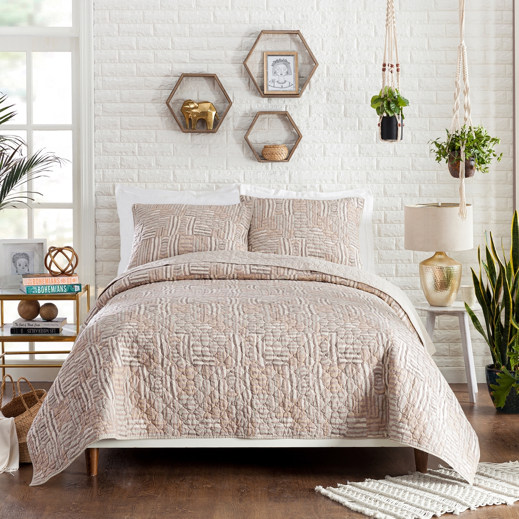 Jungalow by Justina I Taupe Full/Queen 3 Pc Quilt Set - Thumbnail - Image 2