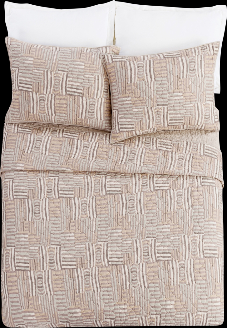 Jungalow by Justina I Taupe Full/Queen 3 Pc Quilt Set - Thumbnail - Image 1