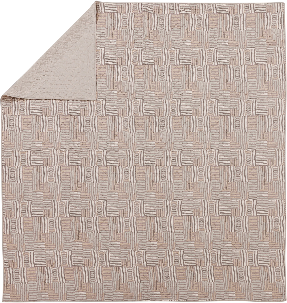 Jungalow by Justina I Taupe King 3 Pc Quilt Set - Thumbnail - Image 6