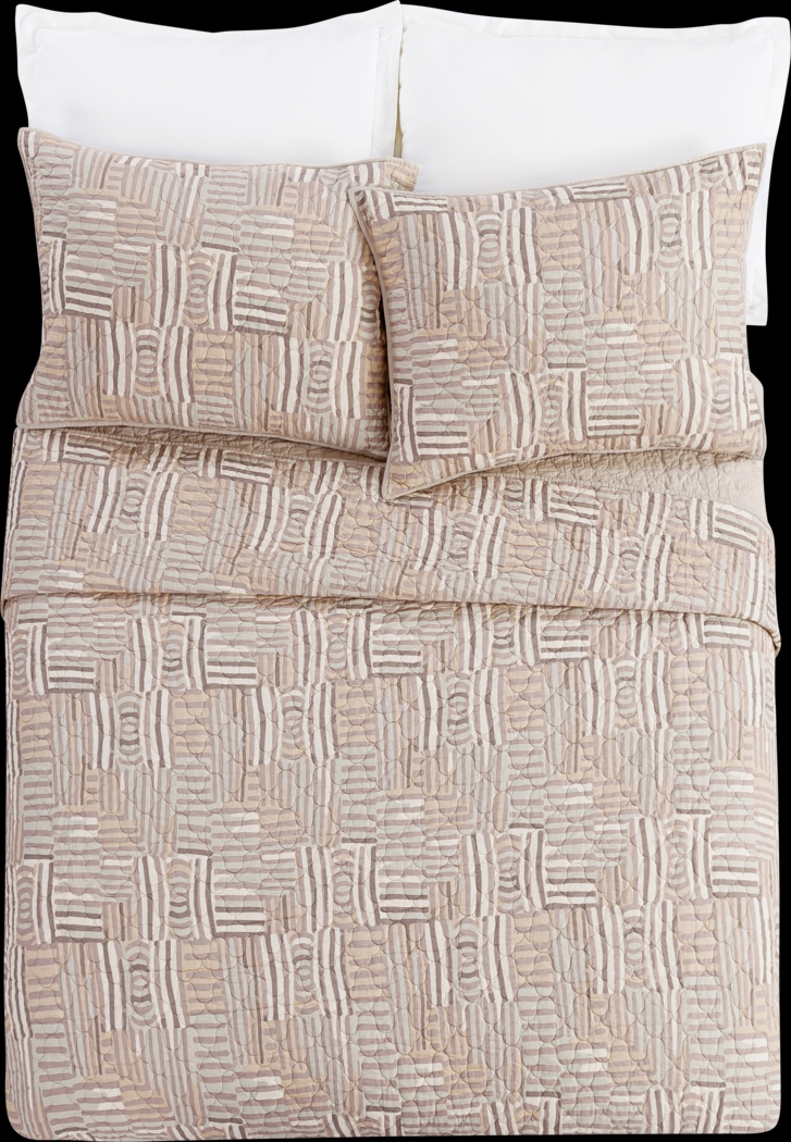 Jungalow by Justina I Taupe King 3 Pc Quilt Set - Thumbnail - Image 1