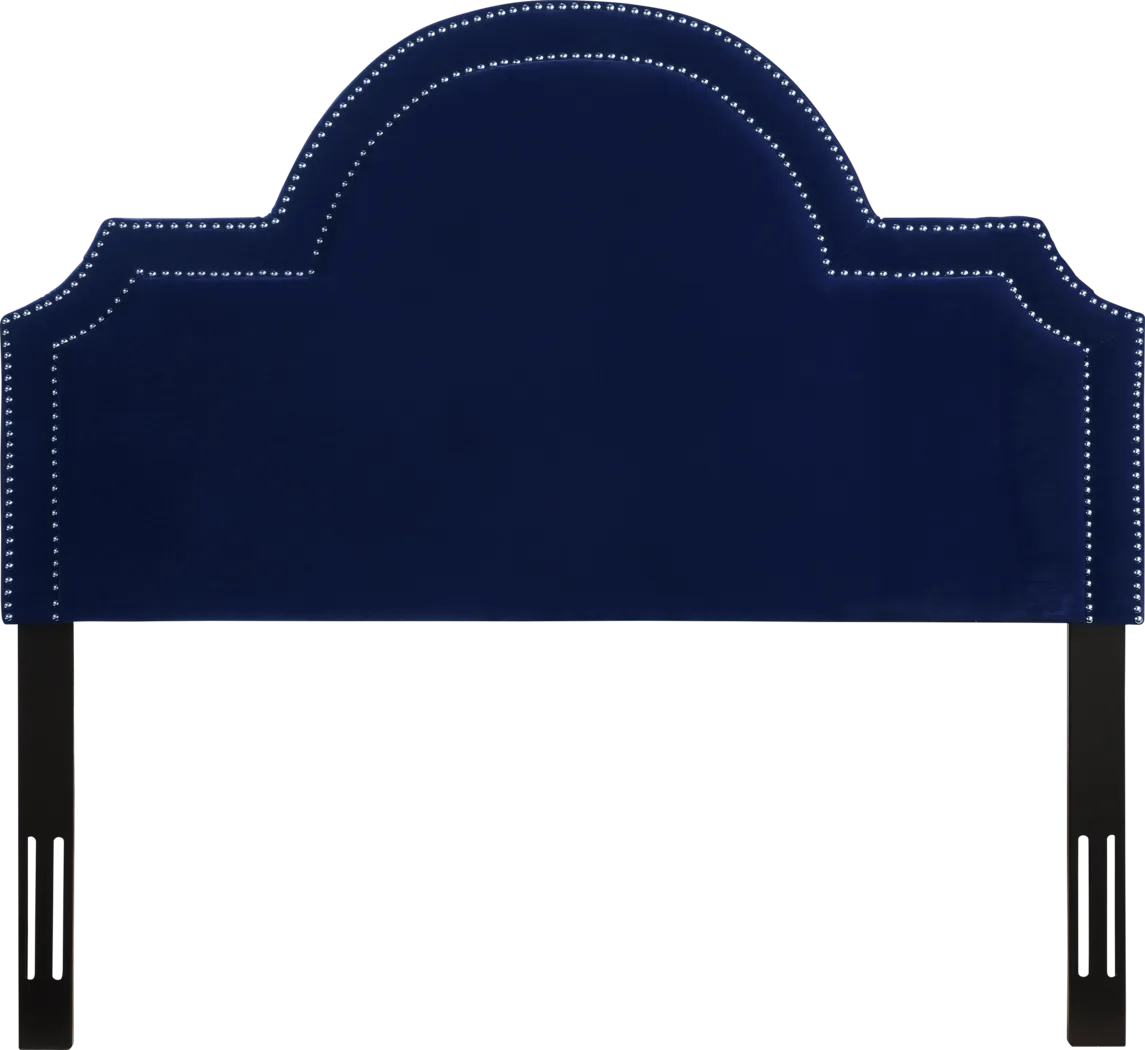 Louella Navy King Upholstered Headboard - Thumbnail - Image 1