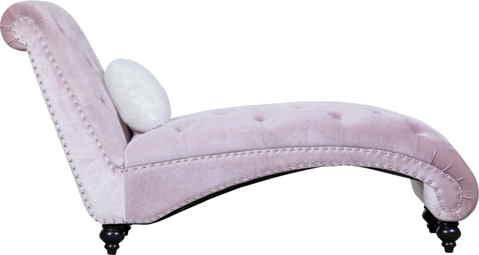Lounge Chaise Pink with Fur Pillow - Thumbnail - Image 5