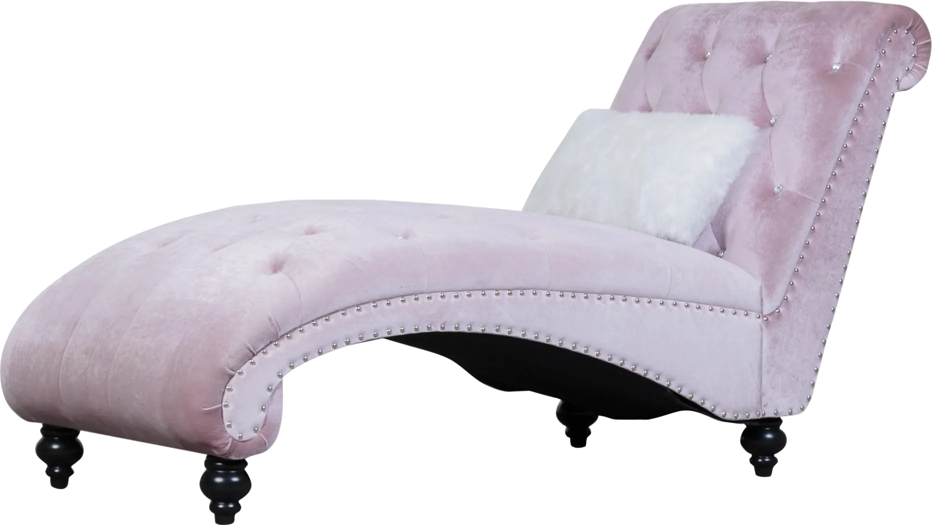 Lounge Chaise Pink with Fur Pillow - Thumbnail - Image 7