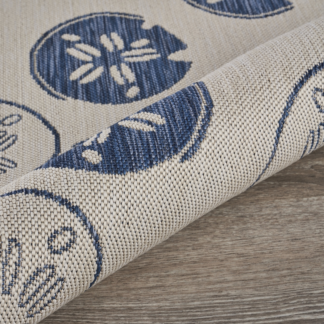 Lourcord Navy/Multi 5'3 x 7'3 Indoor/Outdoor Rug - Thumbnail - Image 3