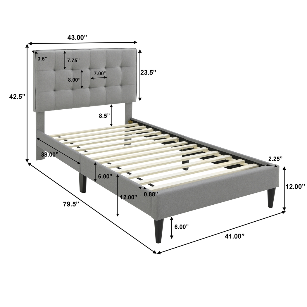 Lousetown Gray Twin Bed - Thumbnail - Image 9