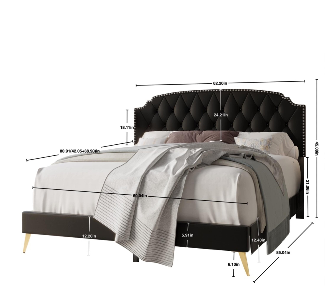 Louviers Black Queen Bed - Thumbnail - Image 5