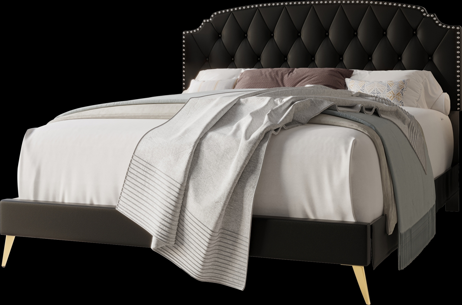 Louviers Black Queen Bed - Thumbnail - Image 1