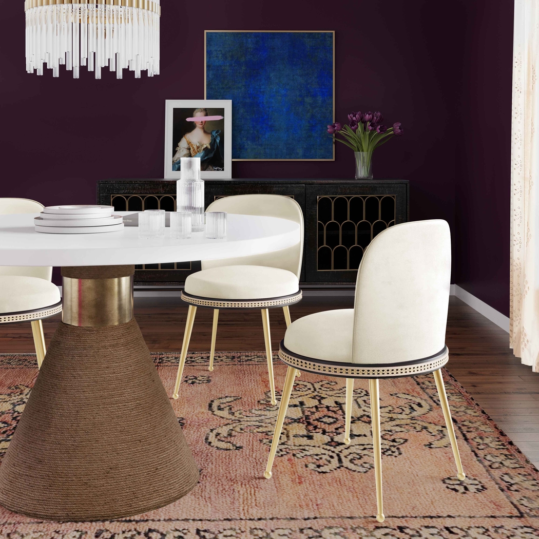 Loweland Cream Side Chair - Thumbnail - Image 2