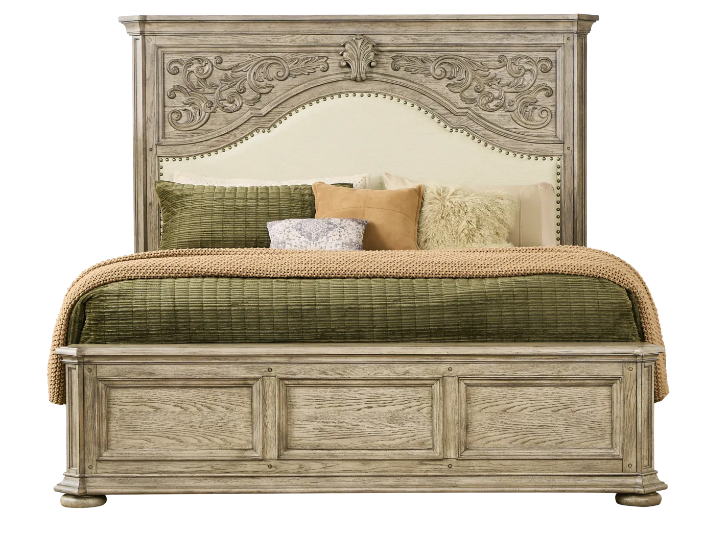 Lowell Taupe Queen Bed - Thumbnail - Image 1