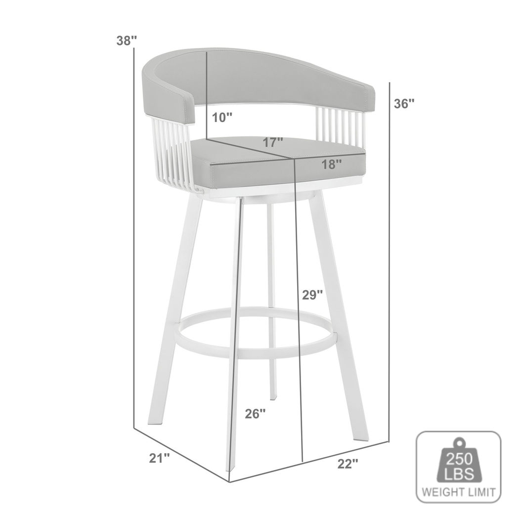 Lubna Gray Swivel Barstool - Thumbnail - Image 11