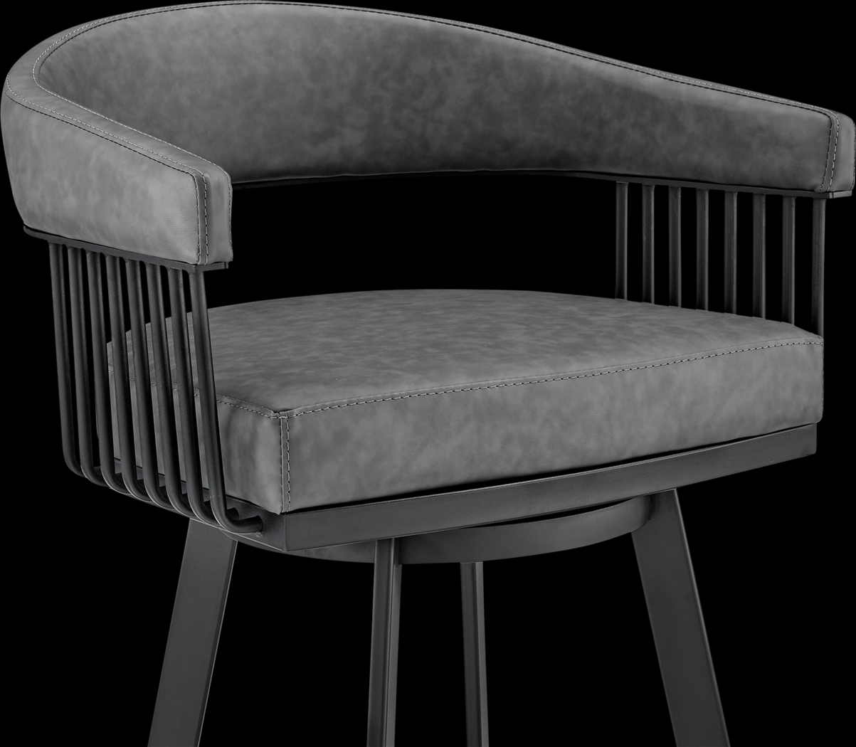 Lubna Gray Swivel Barstool - Thumbnail - Image 6