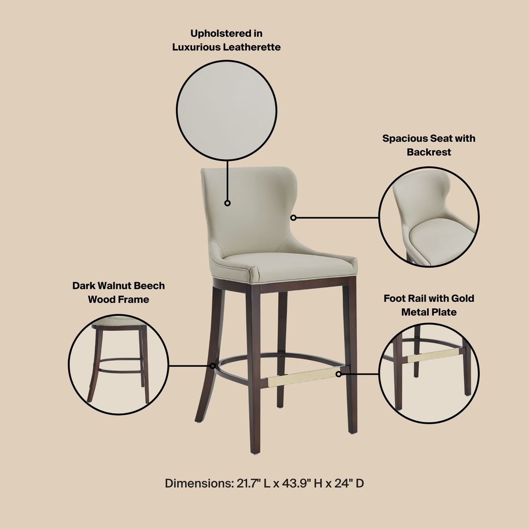 Lucentwater Stone Gray Barstool - Thumbnail - Image 7
