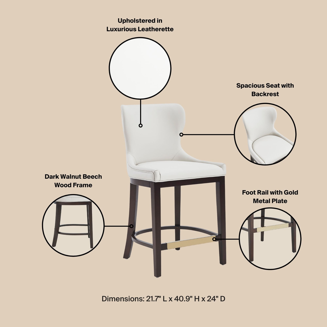 Lucentwater White Counter Height Stool - Thumbnail - Image 6