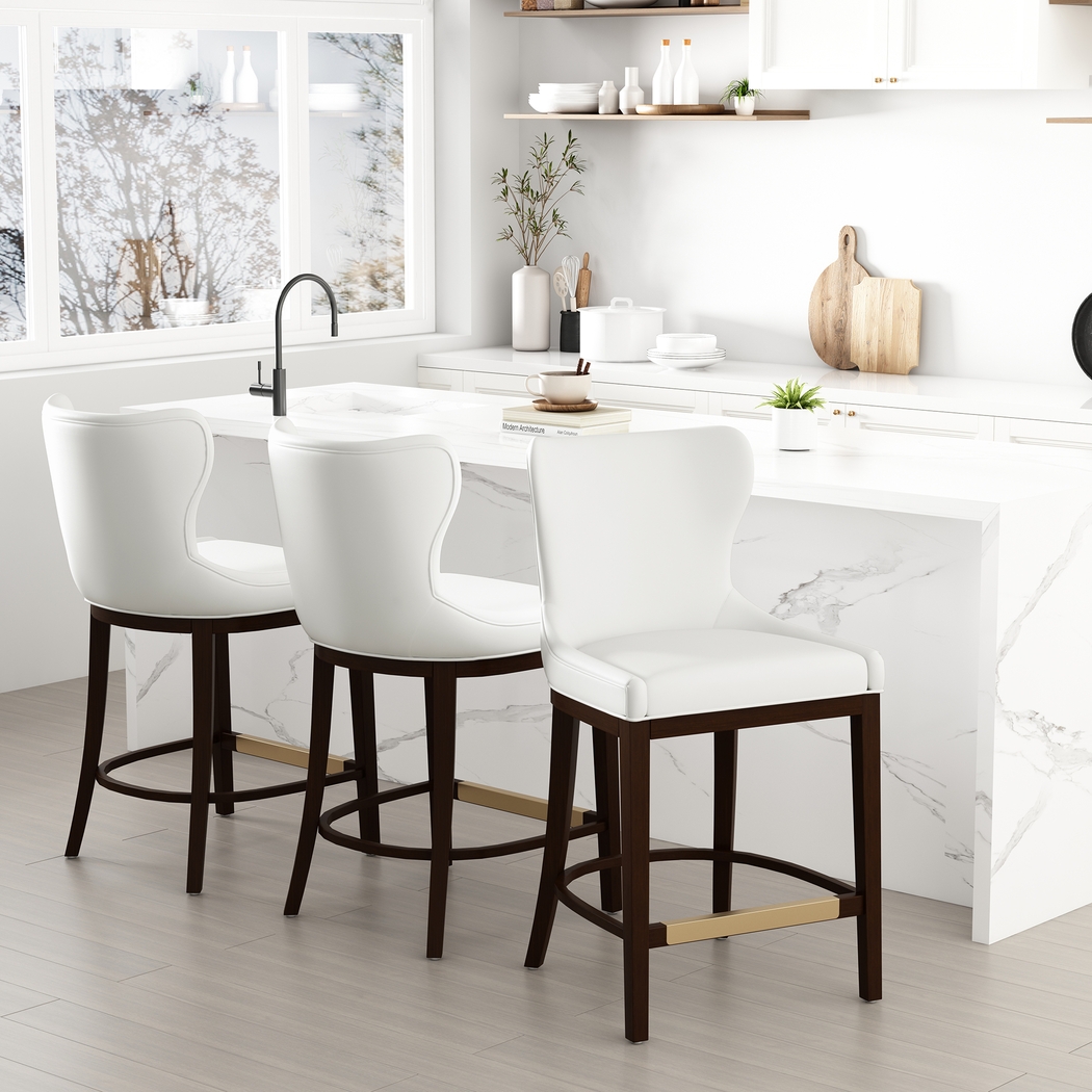 Lucentwater White Counter Height Stool - Thumbnail - Image 2