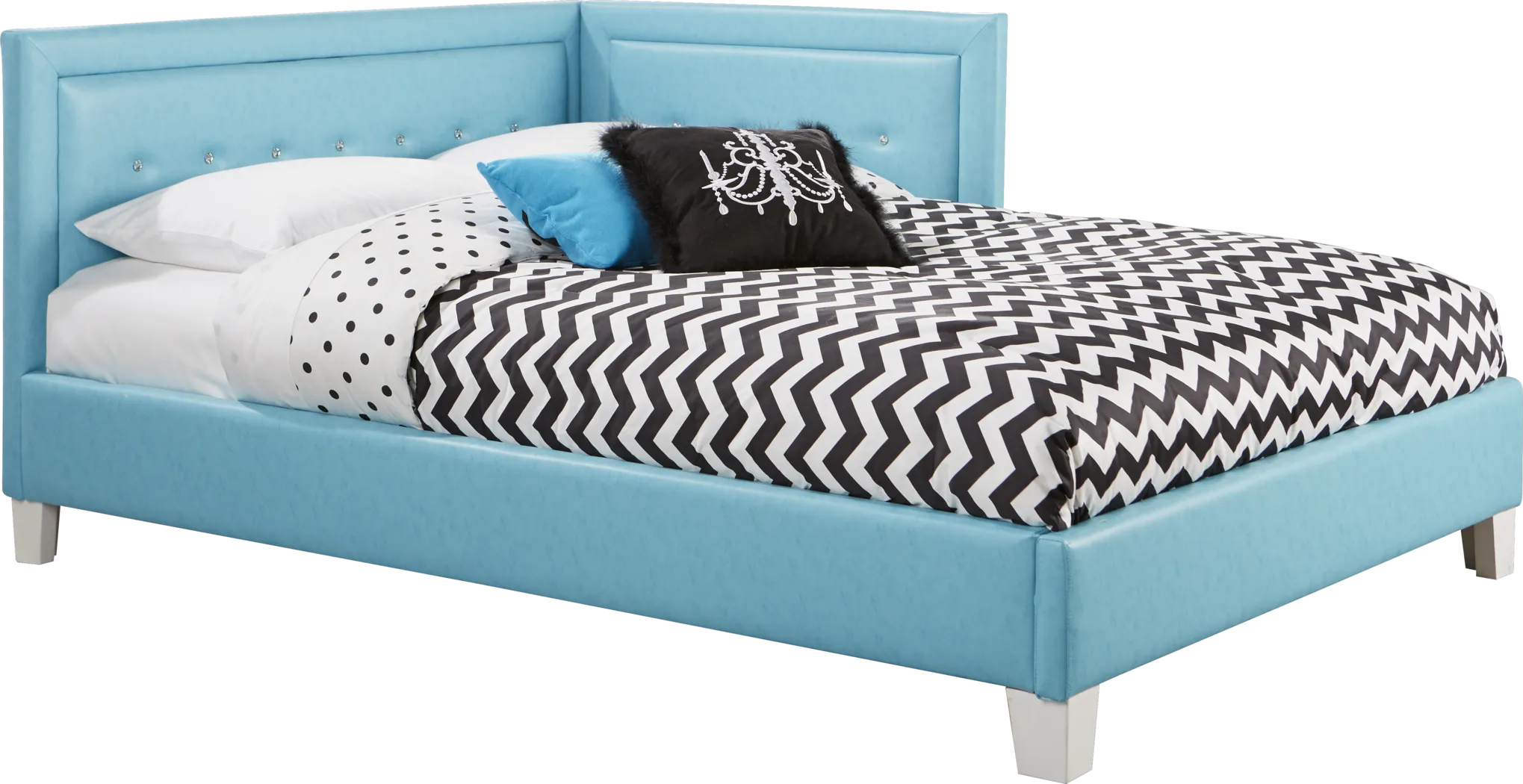Kids Lucie Blue 3 Pc Twin Corner Bed - Thumbnail - Image 1