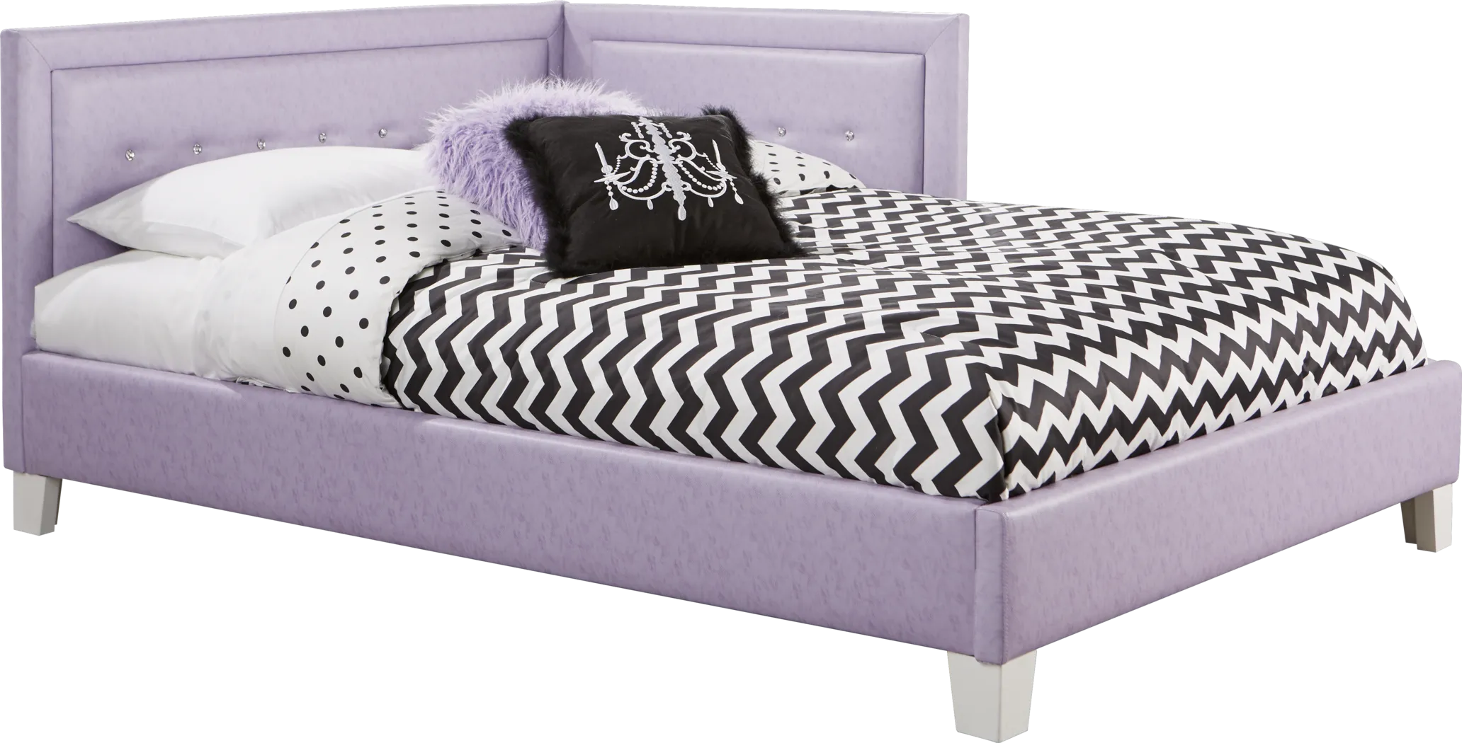 Lucie Lavender 4 Pc Full Corner Bed - Thumbnail - Image 1