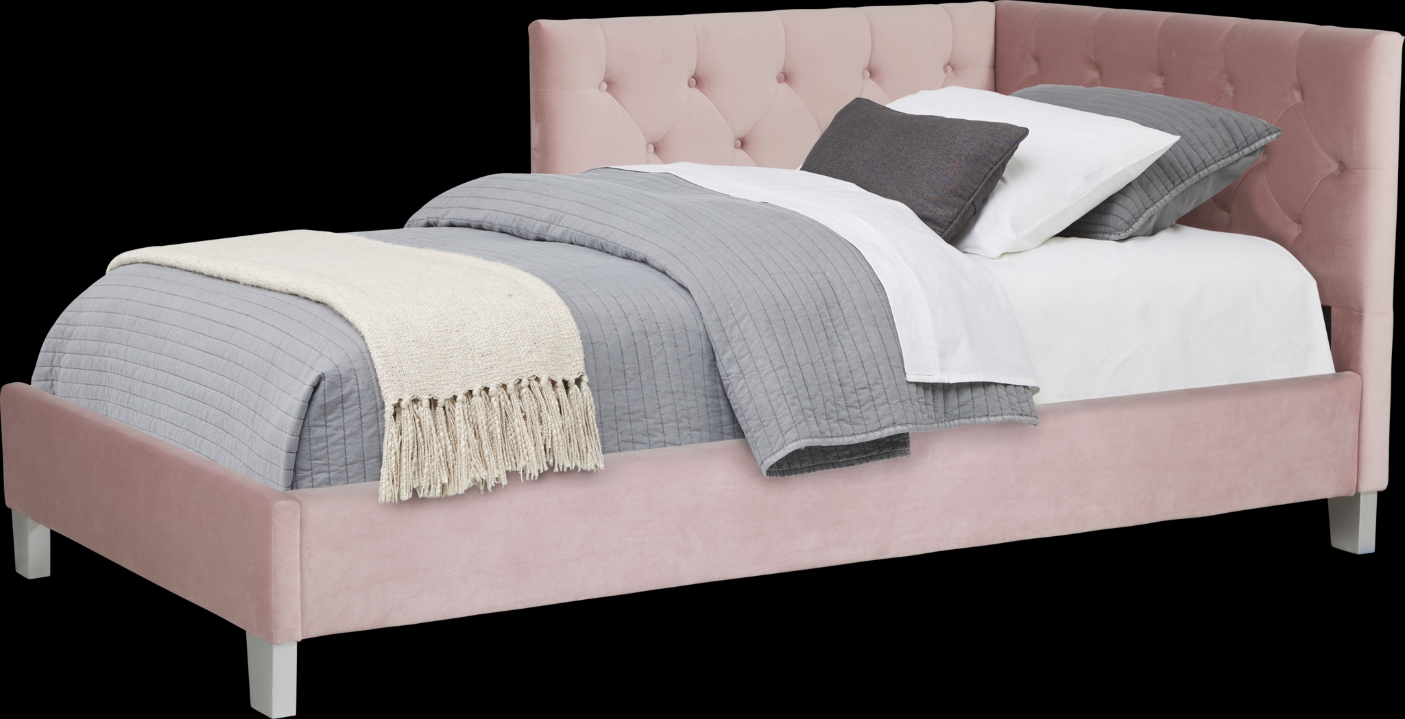 Kids Lucie Pink 3 Pc Full Corner Bed - Thumbnail - Image 1