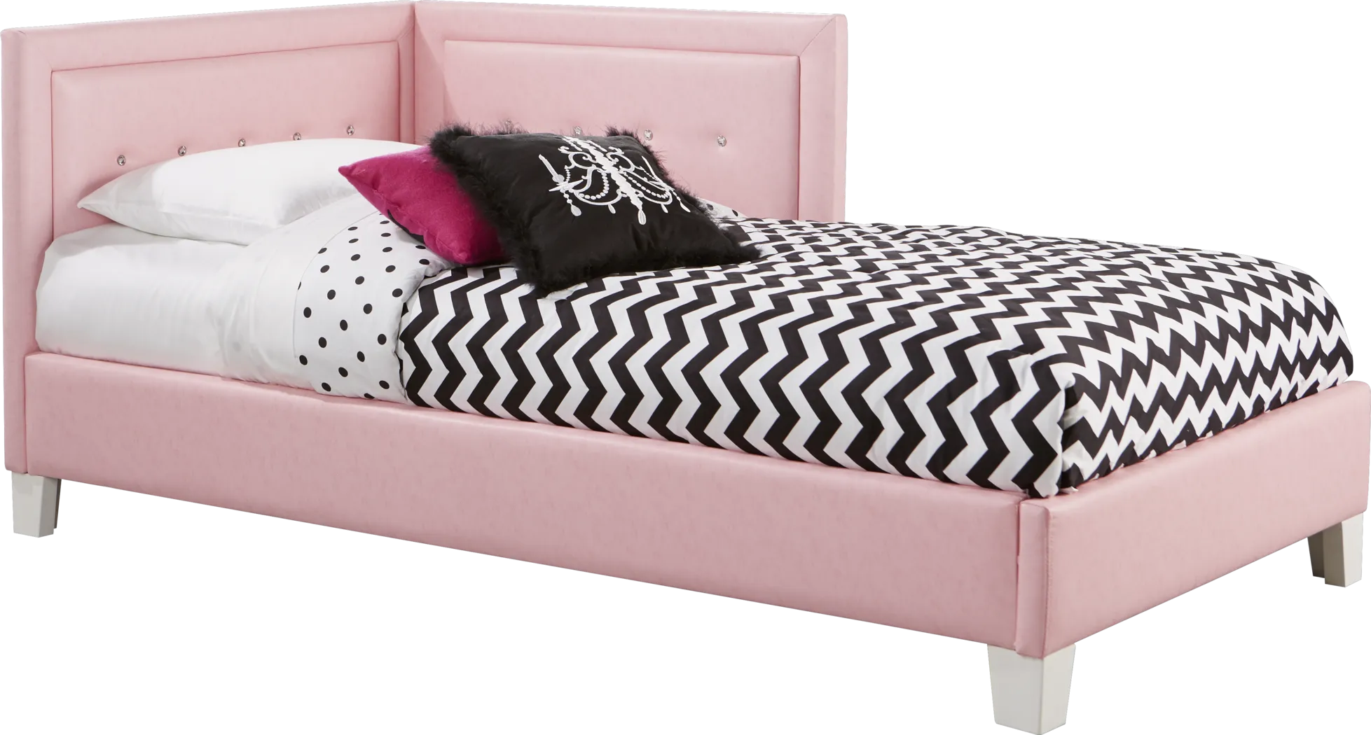 Kids Lucie Pink 3 Pc Full Corner Bed - Thumbnail - Image 1