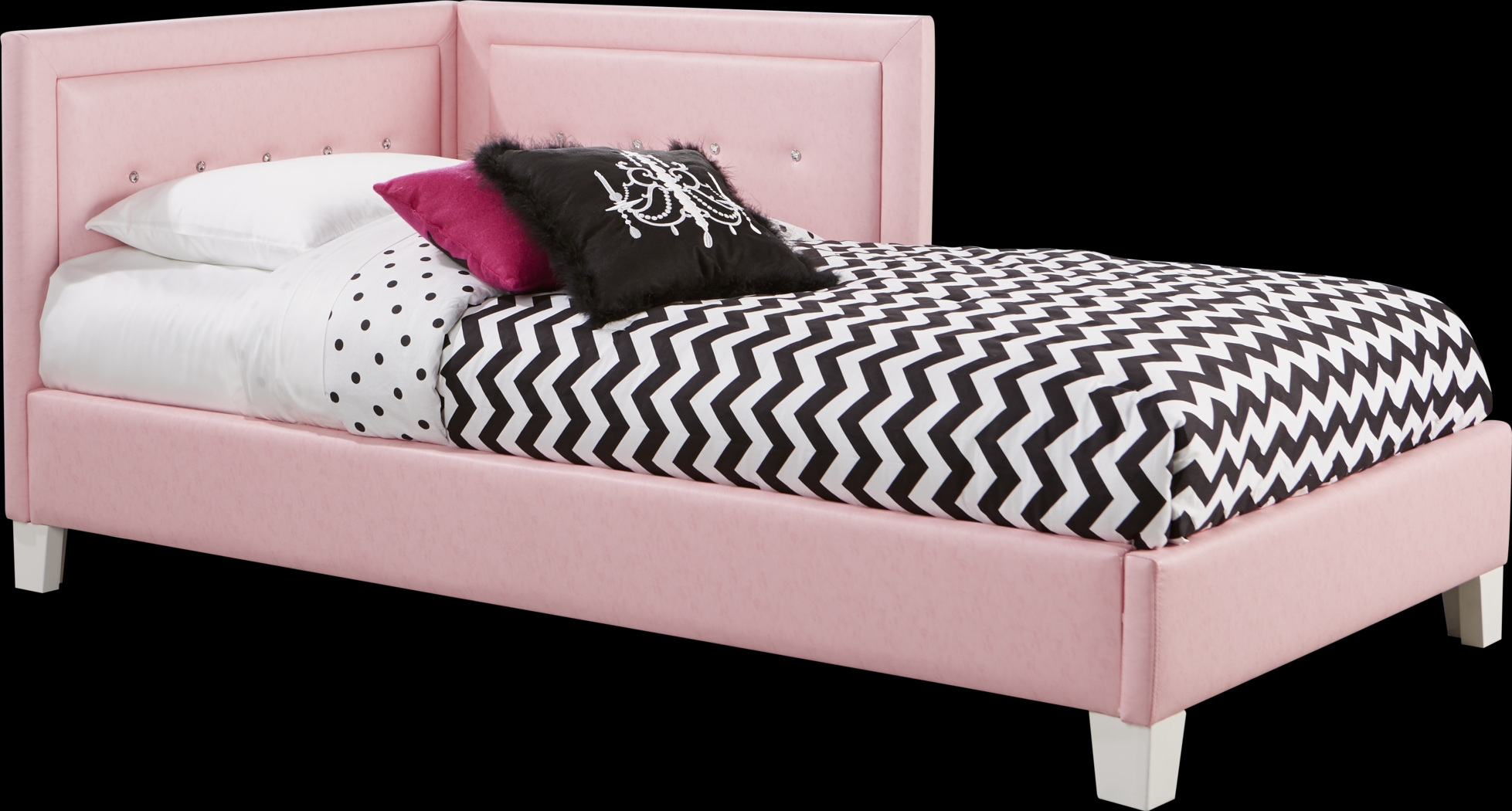 Kids Lucie Pink 3 Pc Twin Corner Bed - Thumbnail - Image 1