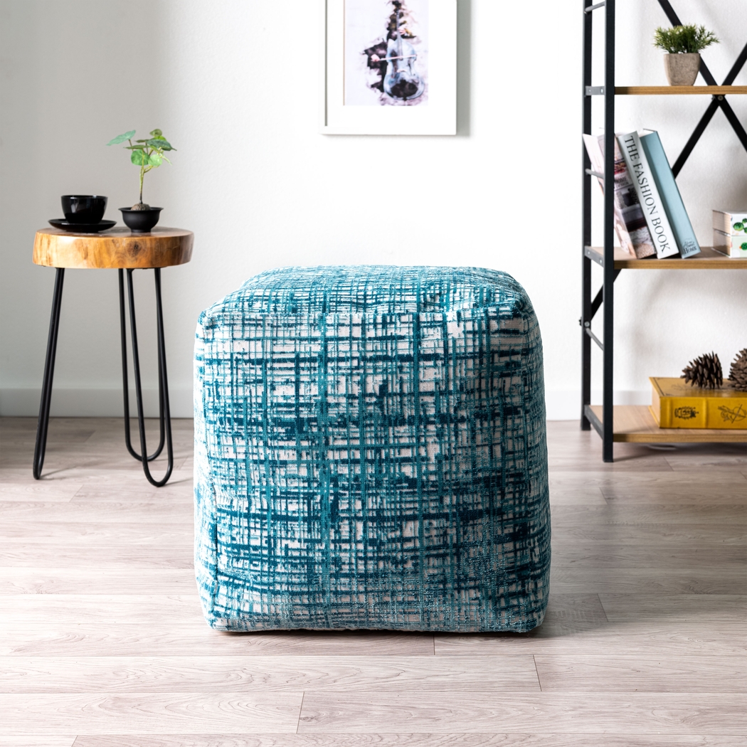 Lucilan Blue Pouf - Thumbnail - Image 2