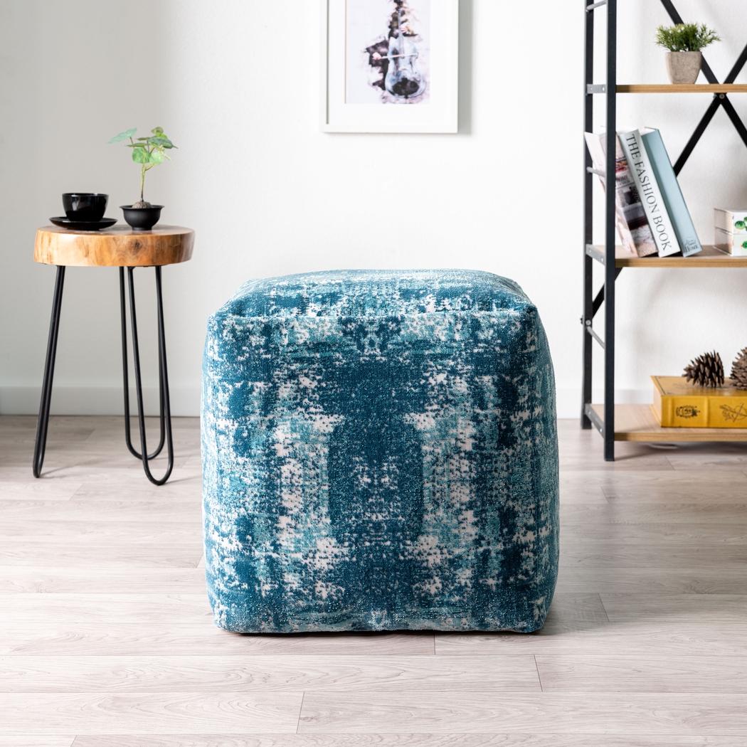 Natalina Dark Blue Pouf - Thumbnail - Image 2