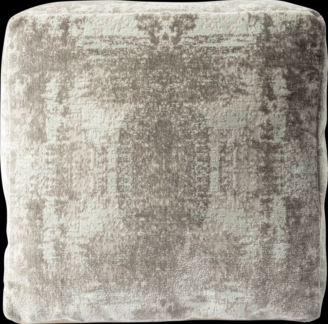 Natalina Light Gray Pouf - Thumbnail - Image 1