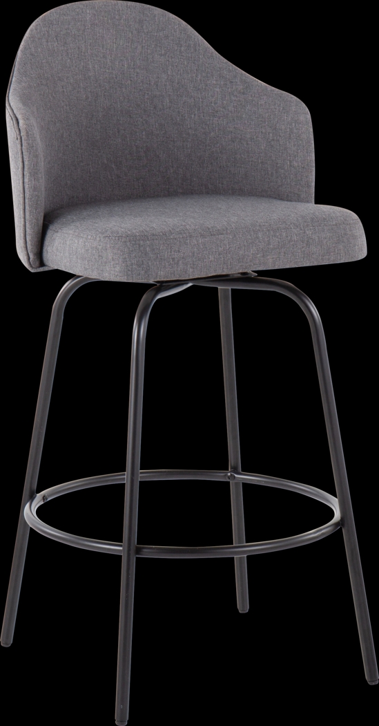 Lucile Lane Black Swivel Counter Height Stool, Set of 2 - Thumbnail - Image 2