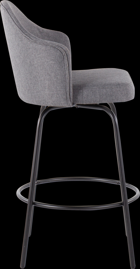 Lucile Lane Black Swivel Counter Height Stool, Set of 2 - Thumbnail - Image 3