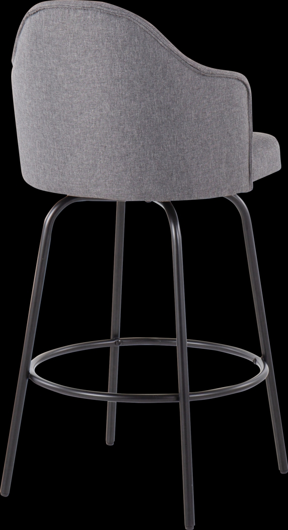 Lucile Lane Black Swivel Counter Height Stool, Set of 2 - Thumbnail - Image 4