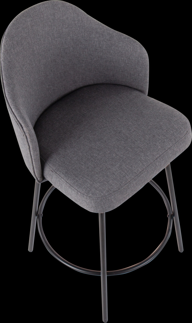 Lucile Lane Black Swivel Counter Height Stool, Set of 2 - Thumbnail - Image 7