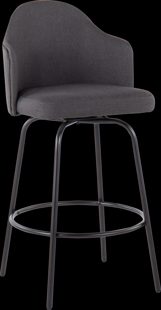 Lucile Lane Charcoal Swivel Counter Height Stool, Set of 2 - Thumbnail - Image 2