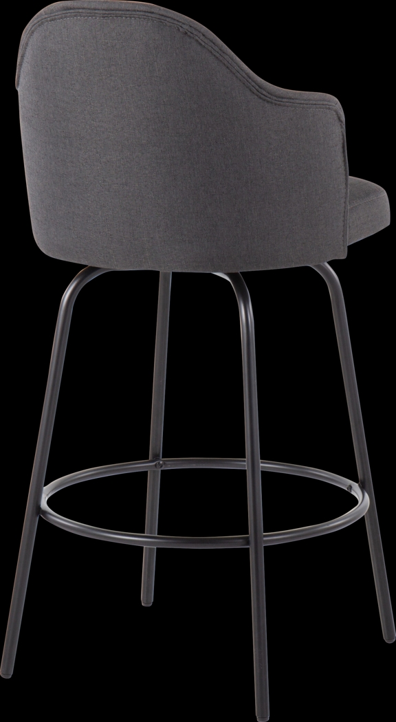 Lucile Lane Charcoal Swivel Counter Height Stool, Set of 2 - Thumbnail - Image 4